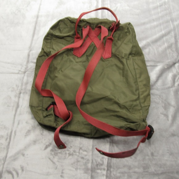 Fjallraven Kanken Backpack Green Red Straps Rugged‎ Water Resistant Multi Pocket - Picture 6 of 11